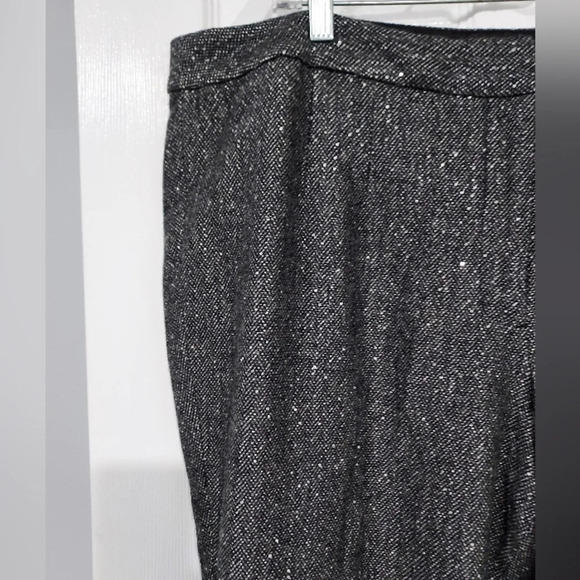 NWT Talbots Woman Sequin Black Marled Tweed Wool Blend Lined Trousers Size 18W - Picture 2 of 11